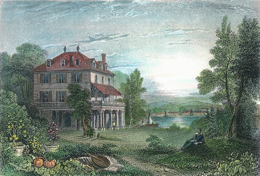 Villa Diodati en los tiempos de los Shelley, Polidori y Byron. Grabado de la Granger Collection