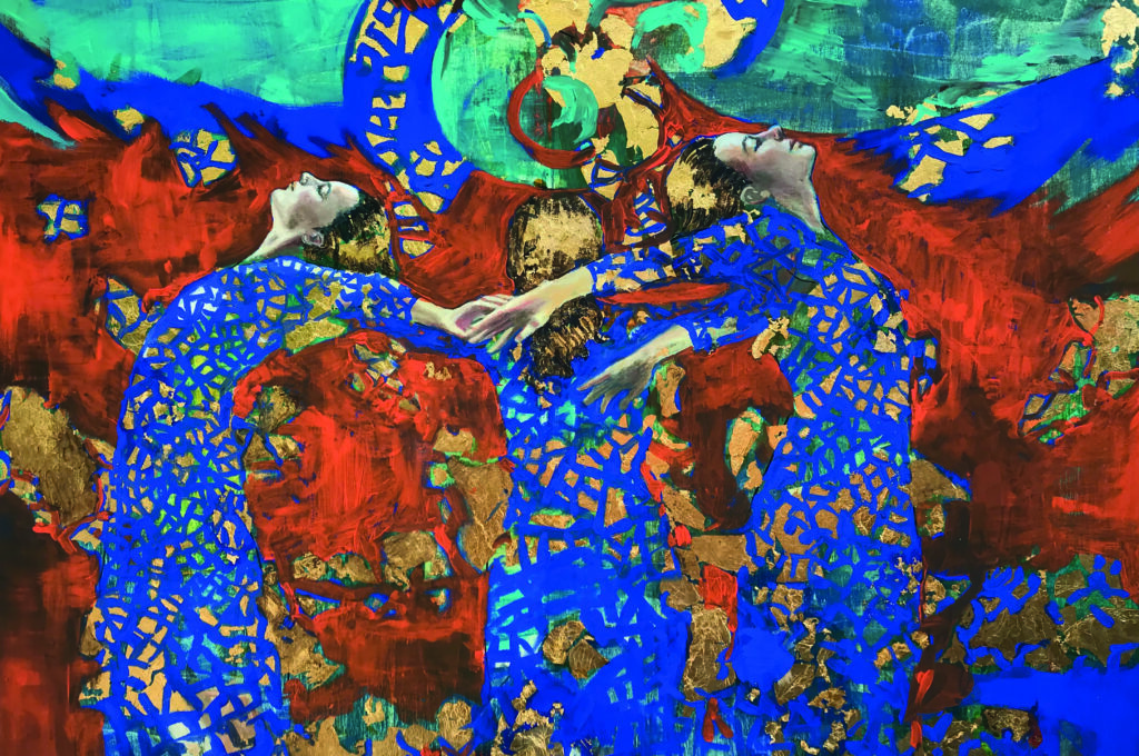 ‘Danza del viento’, Serie Guardianes, Acrílico sobre tela, 0,80 x 1,00 m