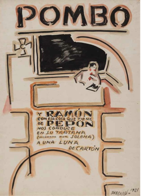 Vibracionismo_ Poema ilustrado, 1921. Acuarela sobre papel, 66 x 47,5 cm.